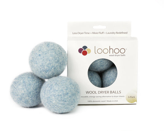 LooHoo Blue Heather Wool Dryer Ball - Pack of 3