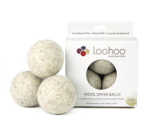 LooHoo Light Gray Wool Dryer Ball - Pack of 3