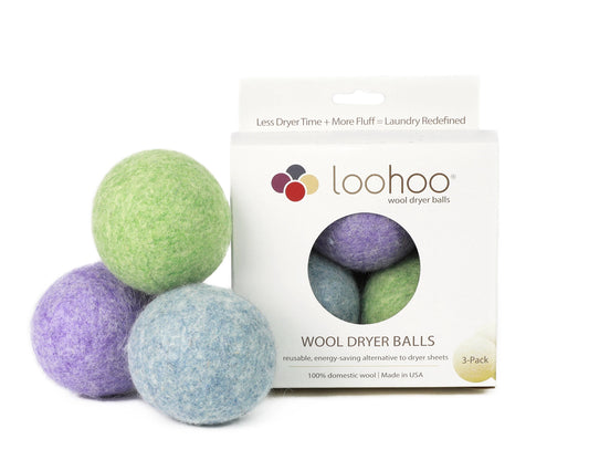 LooHoo Assorted Colors Wool Dryer Ball - Pack of 3