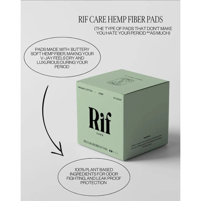 Rif Care Regular Hemp and Organic Cotton Biodegradable Pads