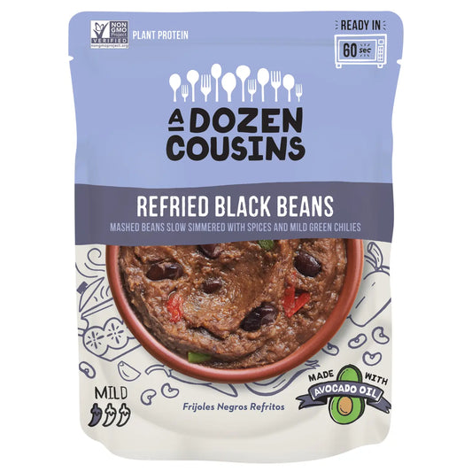 A Dozen Cousins Refried Black Beans - 10oz